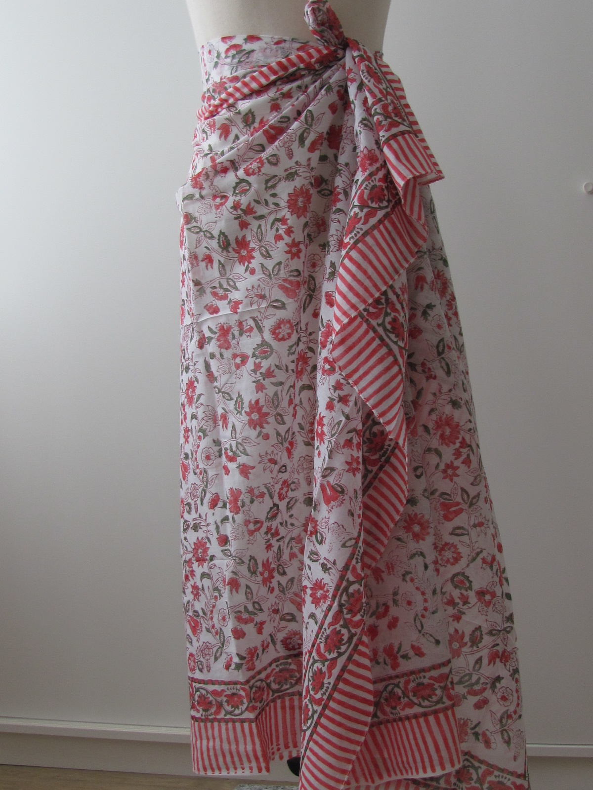 Summer Wrap,  Shawl, Sarong,  Dupatta, Skirt, 100% Handprinted Cotton