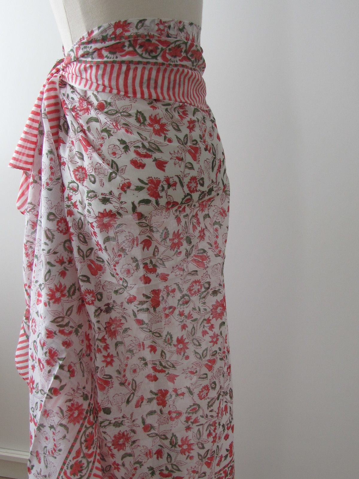 Summer Wrap,  Shawl, Sarong,  Dupatta, Skirt, 100% Handprinted Cotton