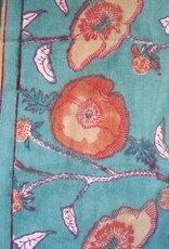 Bedsheet bohemian bed, grand foulard, bed spread natural dyes and hand printed,