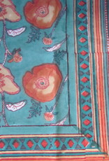 Bedsheet bohemian bed, grand foulard, bed spread natural dyes and hand printed,
