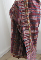 Silk Shawl Gudri Kantha stitching on upcycled silk sari's