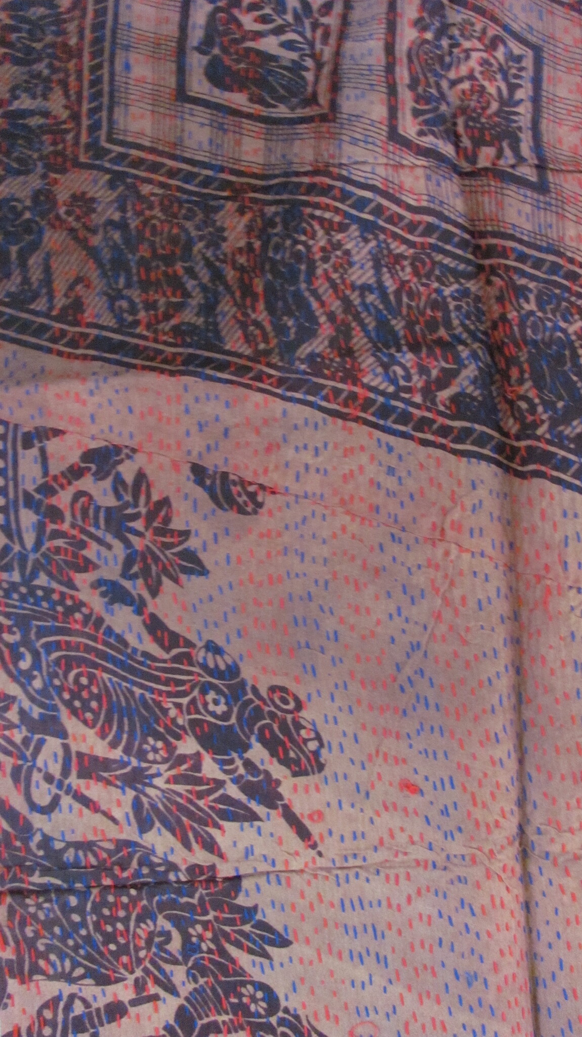 Silk Shawl Gudri Kantha stitching on upcycled silk sari's