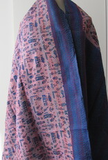 Silk Shawl Gudri Kantha stitching on upcycled silk sari's