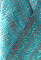 Silk Shawl Gudri Kantha stitching on upcycled silk sari's