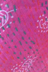 Silk Shawl Gudri Kantha stitching on upcycled silk sari's