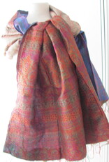 Silk Shawl Gudri Kantha stitching on upcycled silk sari's