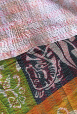 Silk Shawl Gudri Kantha stitching on upcycled silk sari's