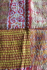 Silk Shawl Gudri Kantha stitching on upcycled silk sari's