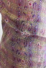 Silk Shawl Gudri Kantha stitching on upcycled silk sari's