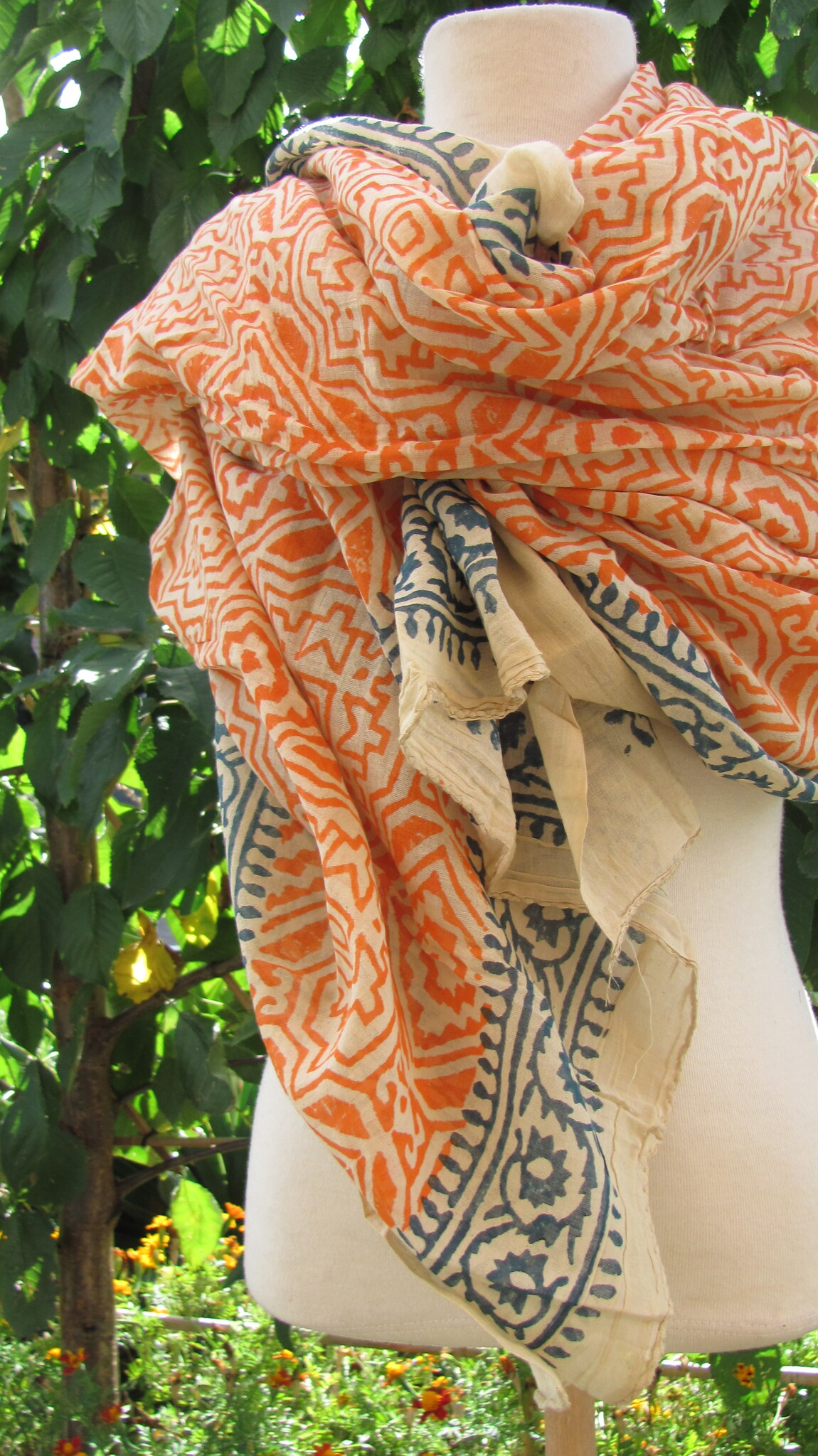 Wrap,  Shawl, Sarong,  Dupatta, Skirt, 100% Handprinted Cotton