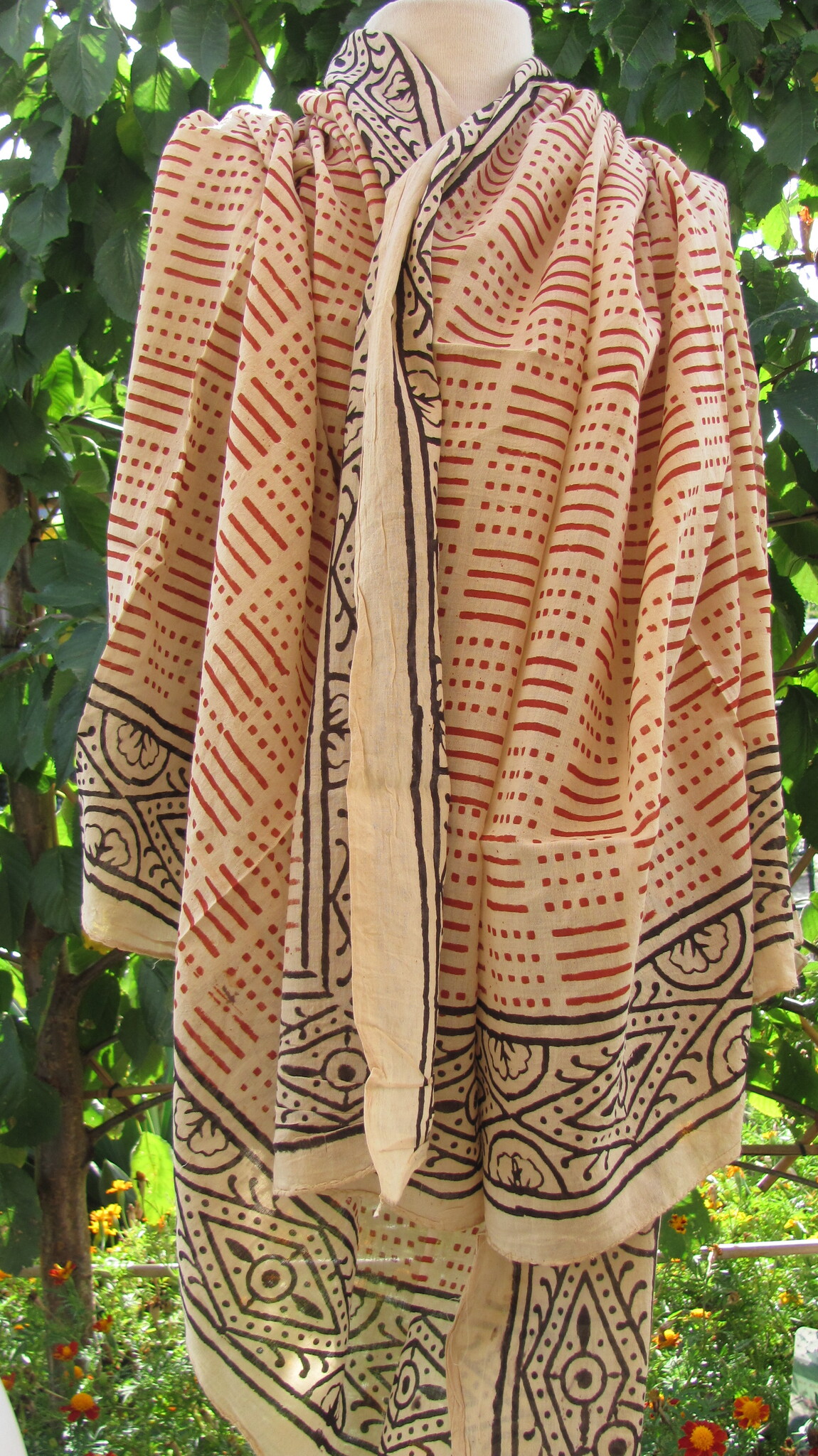 Wrap,  Shawl, Sarong,  Dupatta, Skirt, 100% Handprinted Cotton