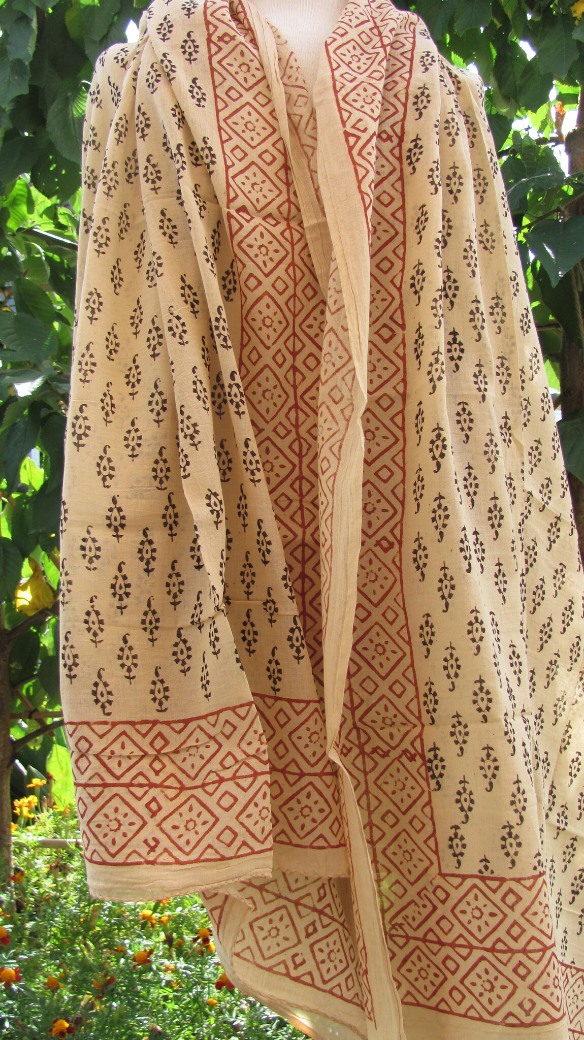 Wrap,  Shawl, Sarong,  Dupatta, Skirt, 100% Handprinted Cotton