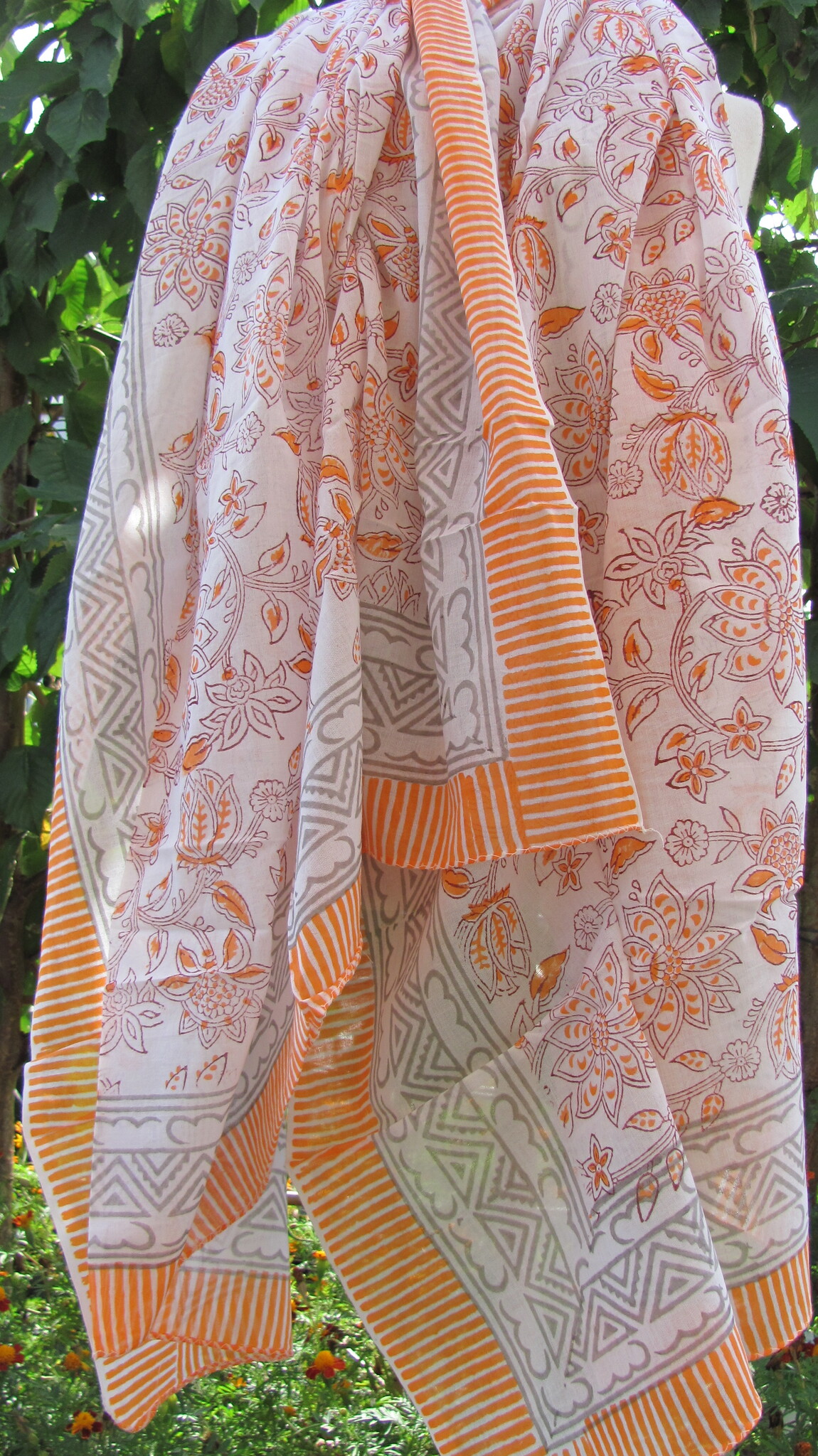 Wrap,  Shawl, Sarong,  Dupatta, Skirt, 100% Handprinted Cotton