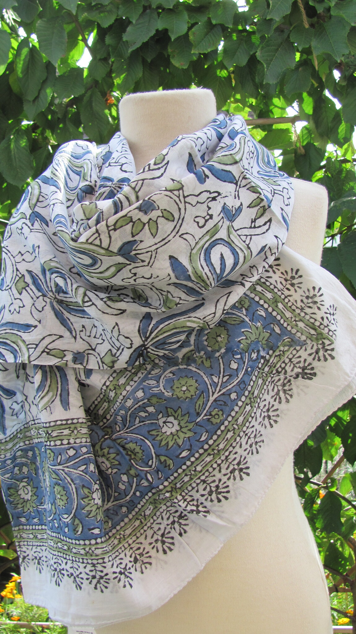 Wrap,  Shawl, Sarong,  Dupatta, Skirt, 100% Handprinted Cotton