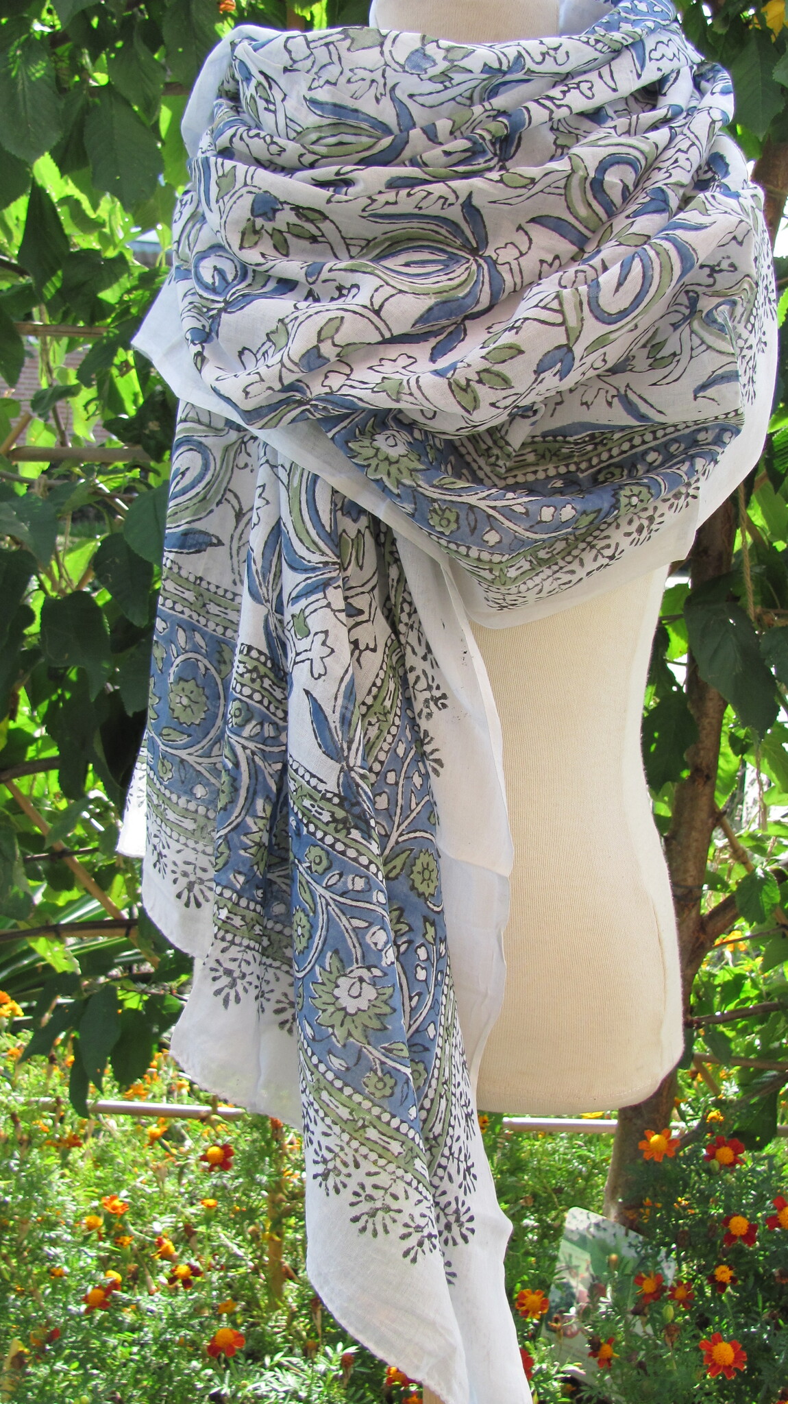 Wrap,  Shawl, Sarong,  Dupatta, Skirt, 100% Handprinted Cotton