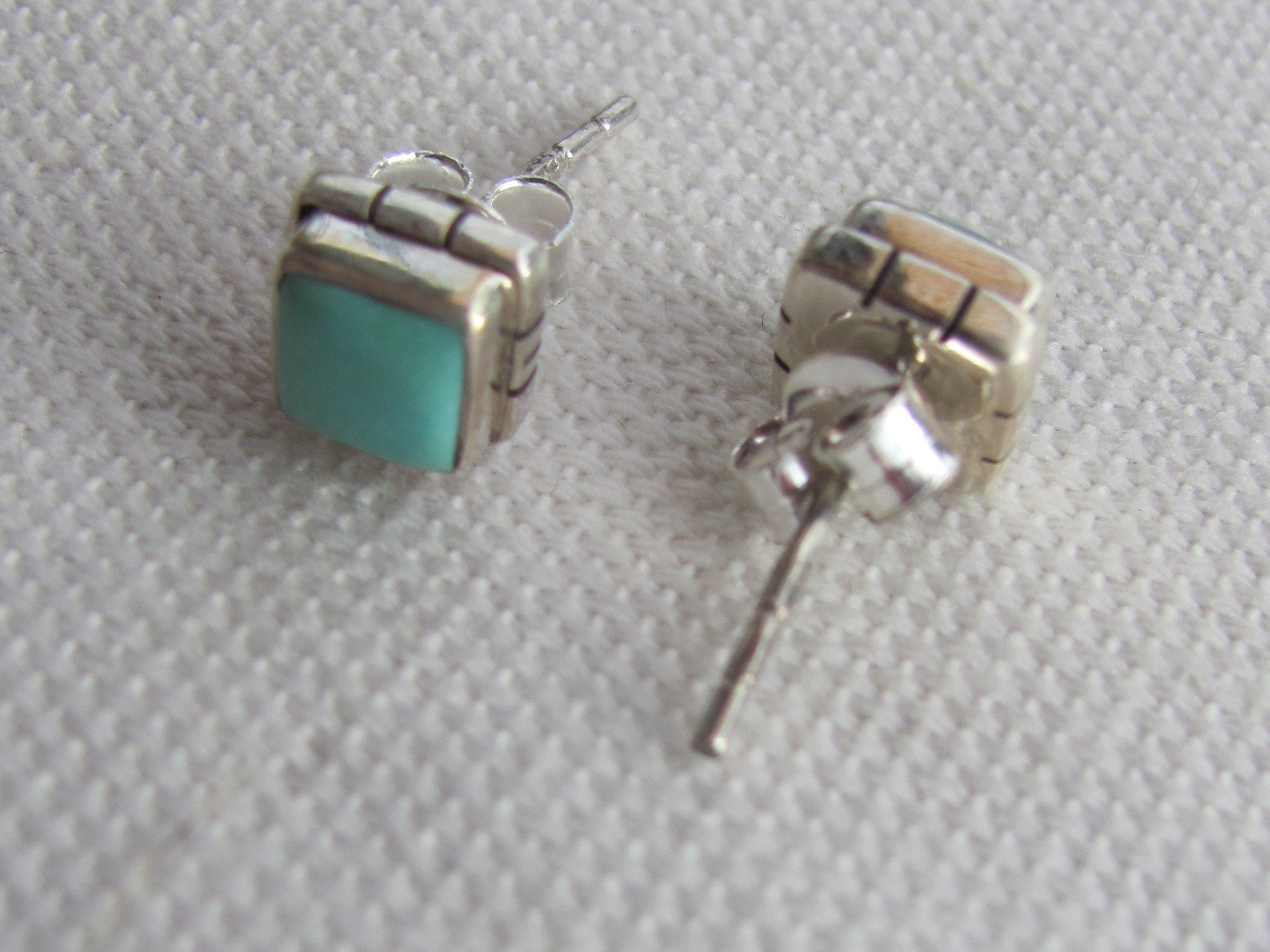 Earring silver stud with  turquoise