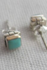 Earring silver stud with  turquoise