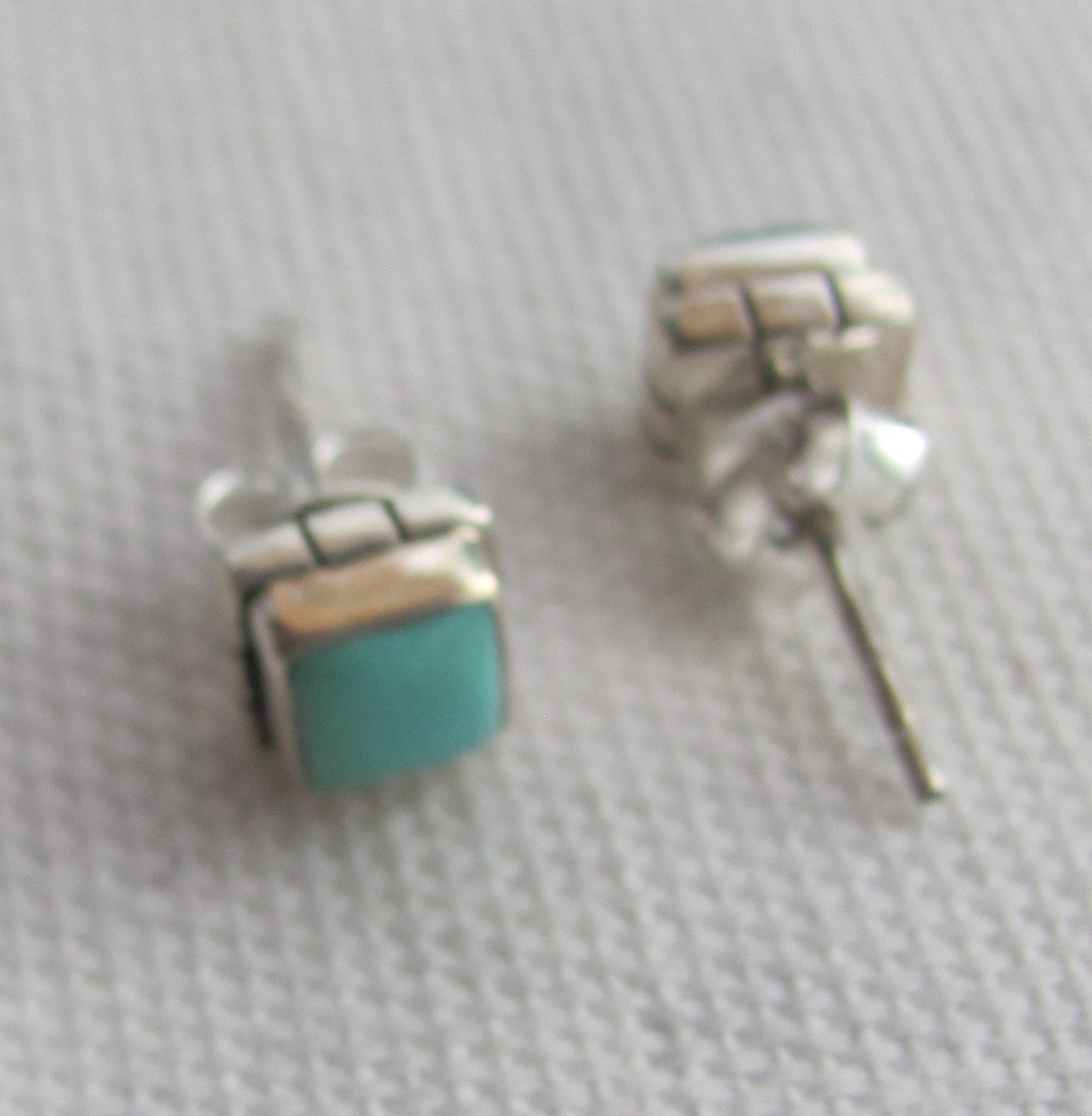 Earring silver stud with  turquoise