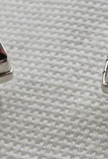 Earring silver stud with garnet stone