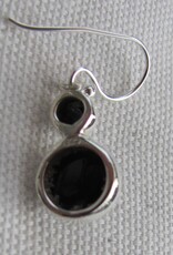 Oorbel zilver met onyx stenen