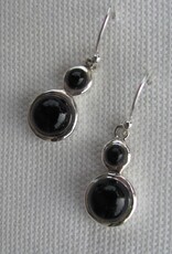 Earring silver with onyx stones