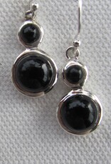 Earring silver with onyx stones