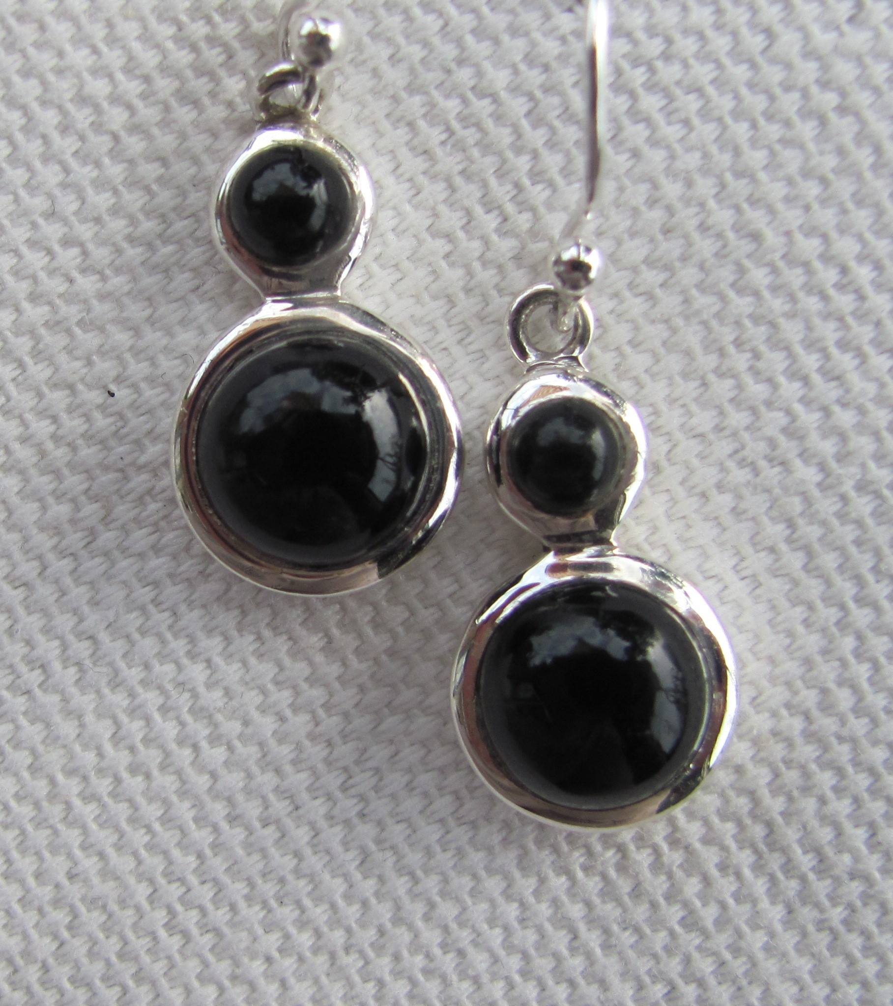 Earring silver with onyx stones