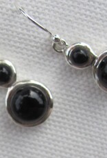 Earring silver with onyx stones