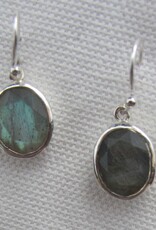 Earring silver with Labradorite