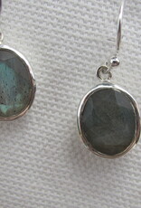 Earring silver with Labradorite