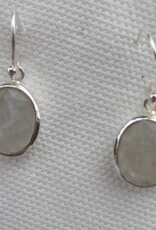 Earring silver with rainbow moonstone