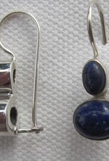 Earring silver with   lapis lazuli, dormeuse