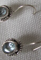 Earrings silver blue topas