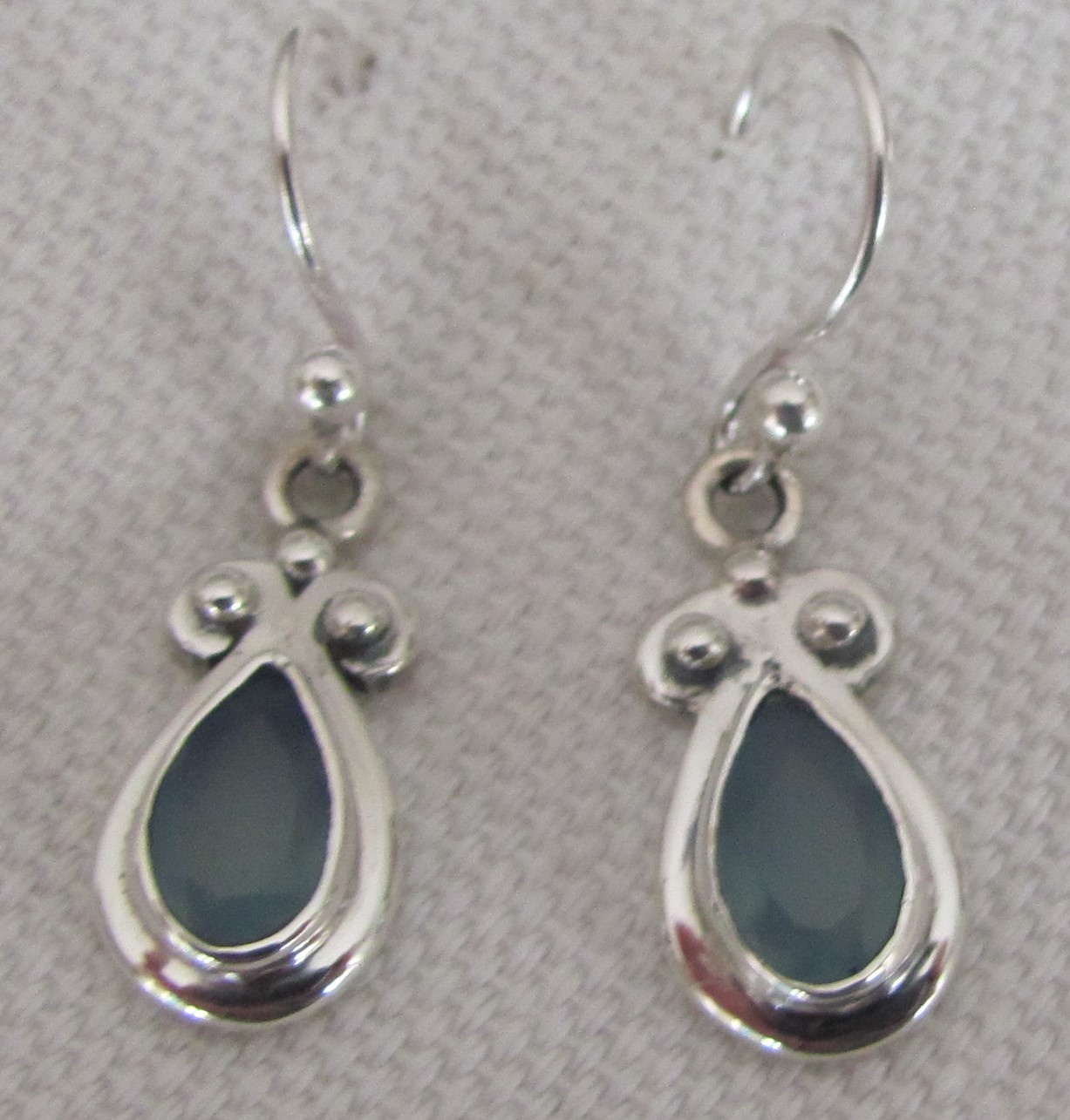 Silver Earrings with calceadone