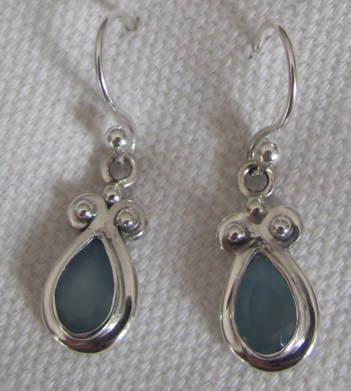Silver Earrings with calceadone