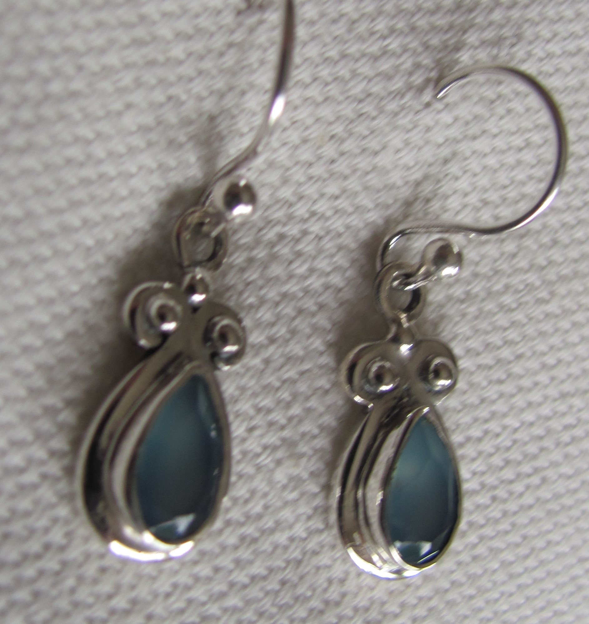 Silver Earrings with calceadone