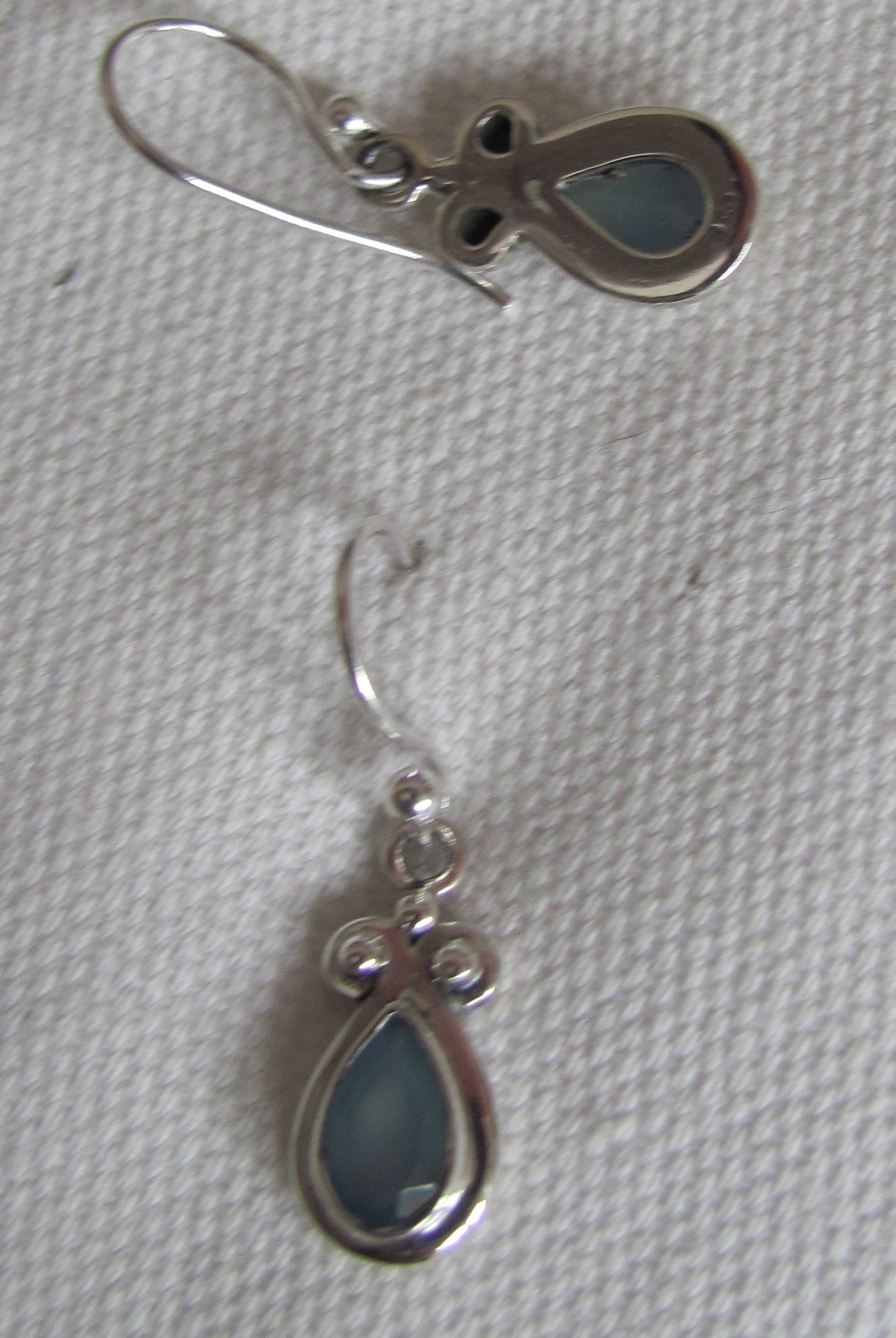 Silver Earrings with calceadone