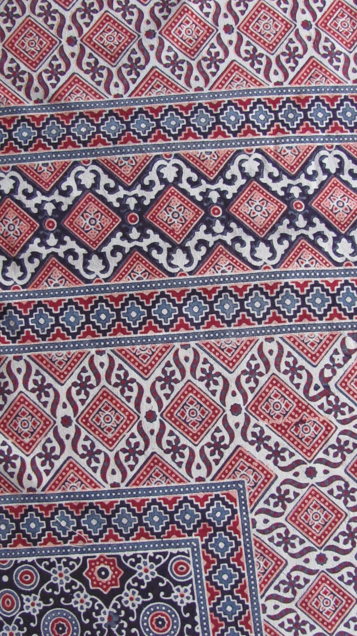 Bedsprei, grand foulard, Ajrak bedrukt