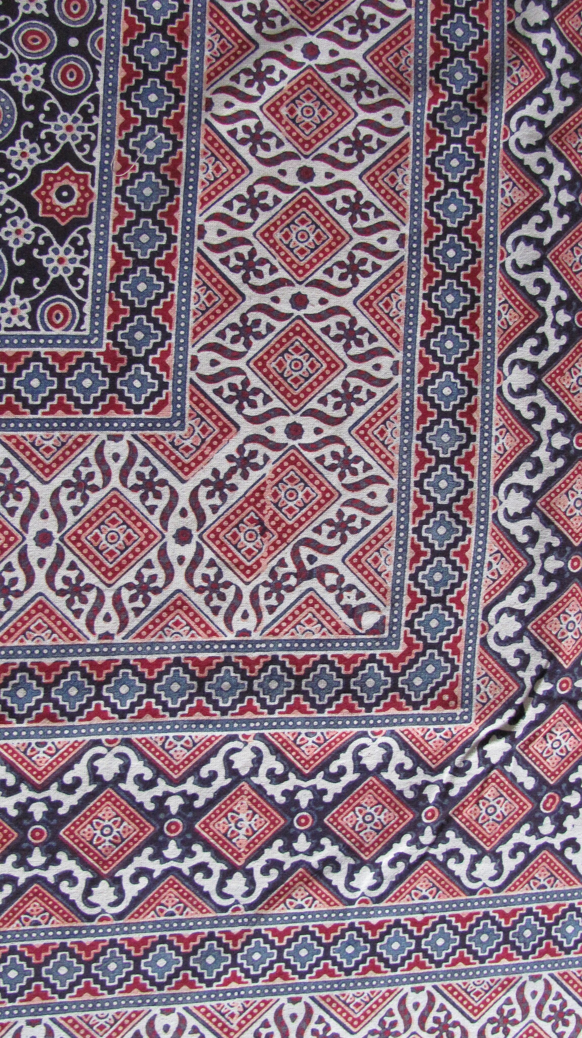 Bedsprei, grand foulard, Ajrak bedrukt