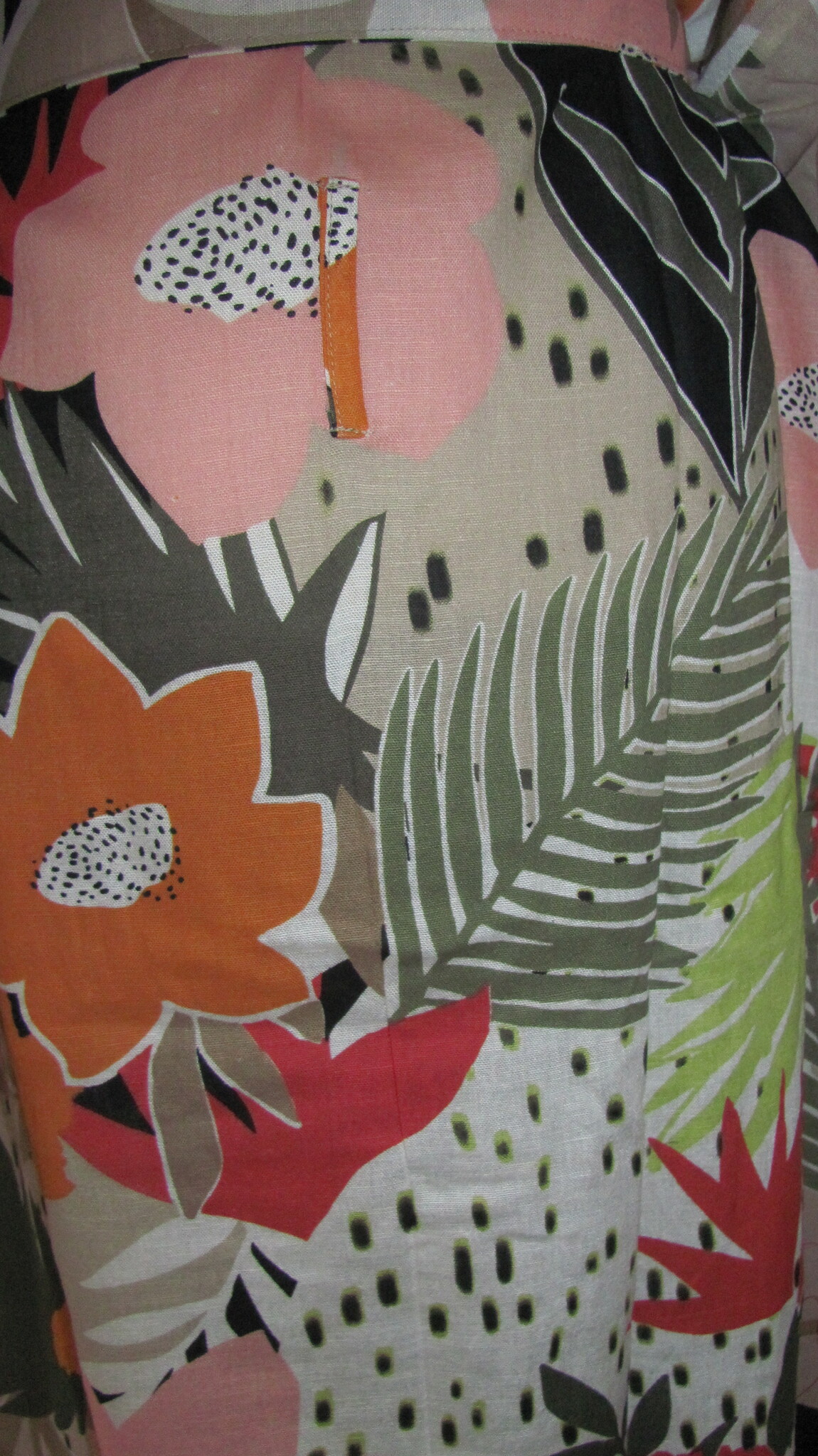 Kimono, ochtendjas handbedrukt met vegetable kleurstoffen.100% katoen