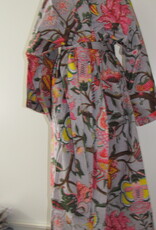 Kimono, dressing gown hand printed with vegetable dyes. 100% cotton