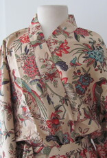 Kimono, dressing gown hand printed with vegetable dyes. 100% cotton