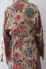 Kimono, dressing gown hand printed with vegetable dyes. 100% cotton