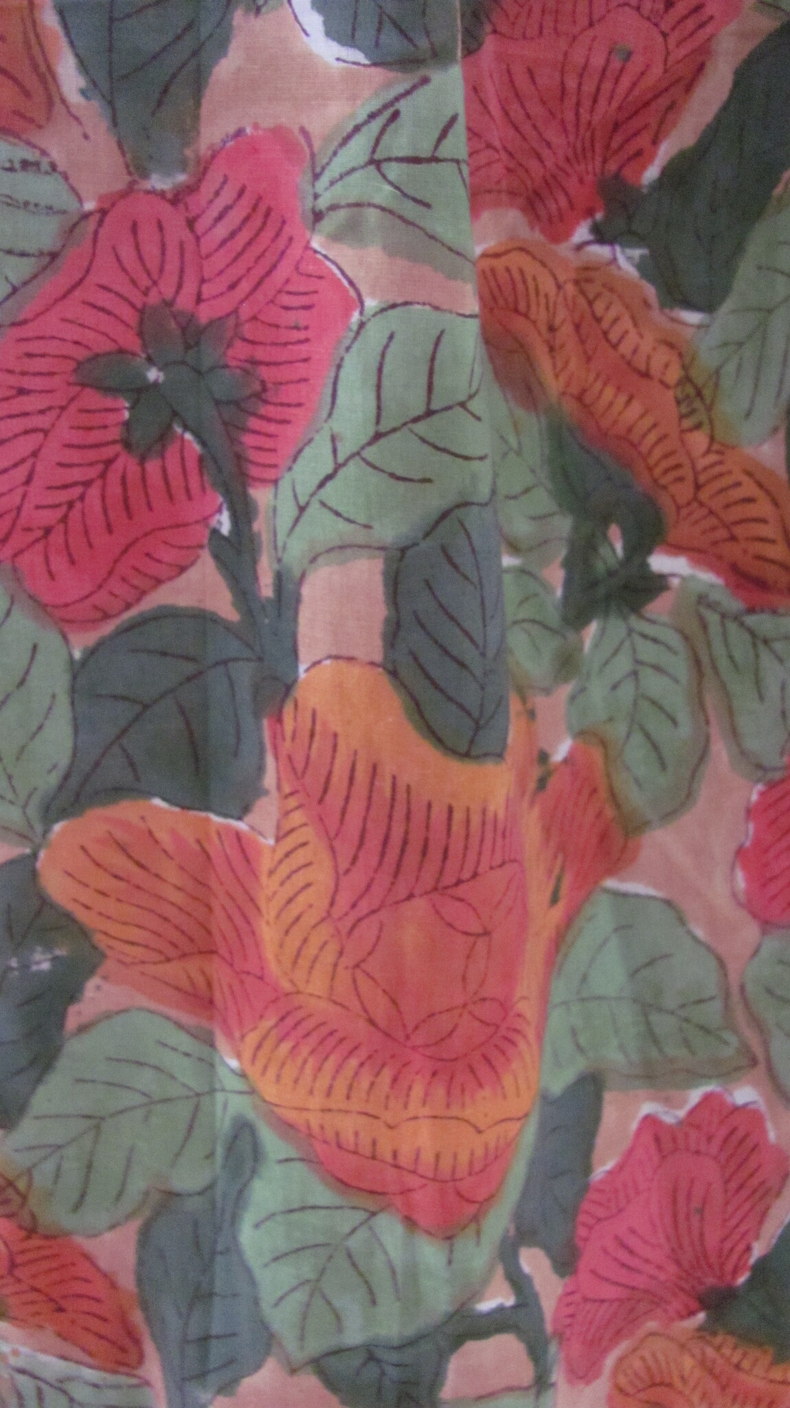 Kimono, dressing gown hand printed with vegetable dyes. 100% cotton