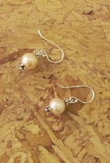 Earring silver with pearl