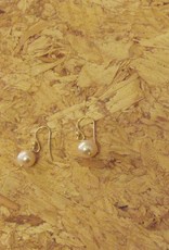 Earring gold on silver and pearl