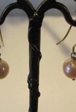 Earring gold on silver and pearl