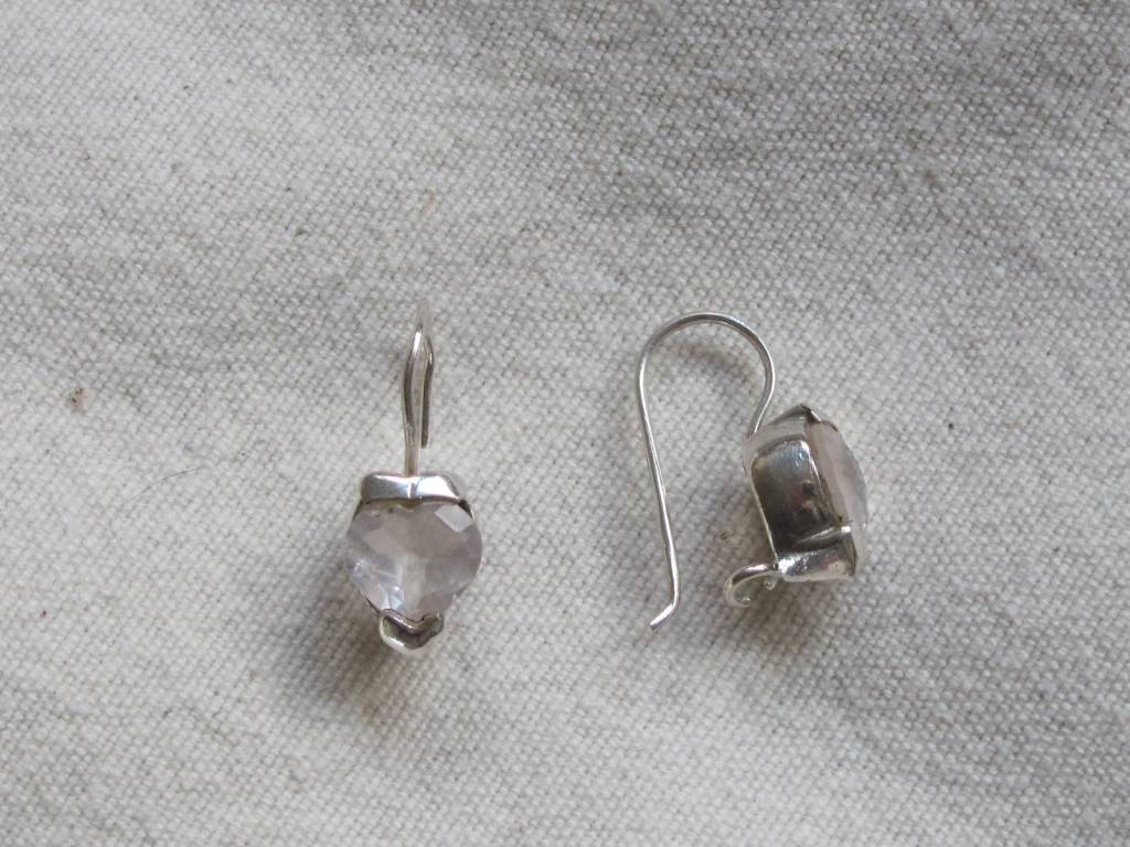 Earring silver mountain crystal