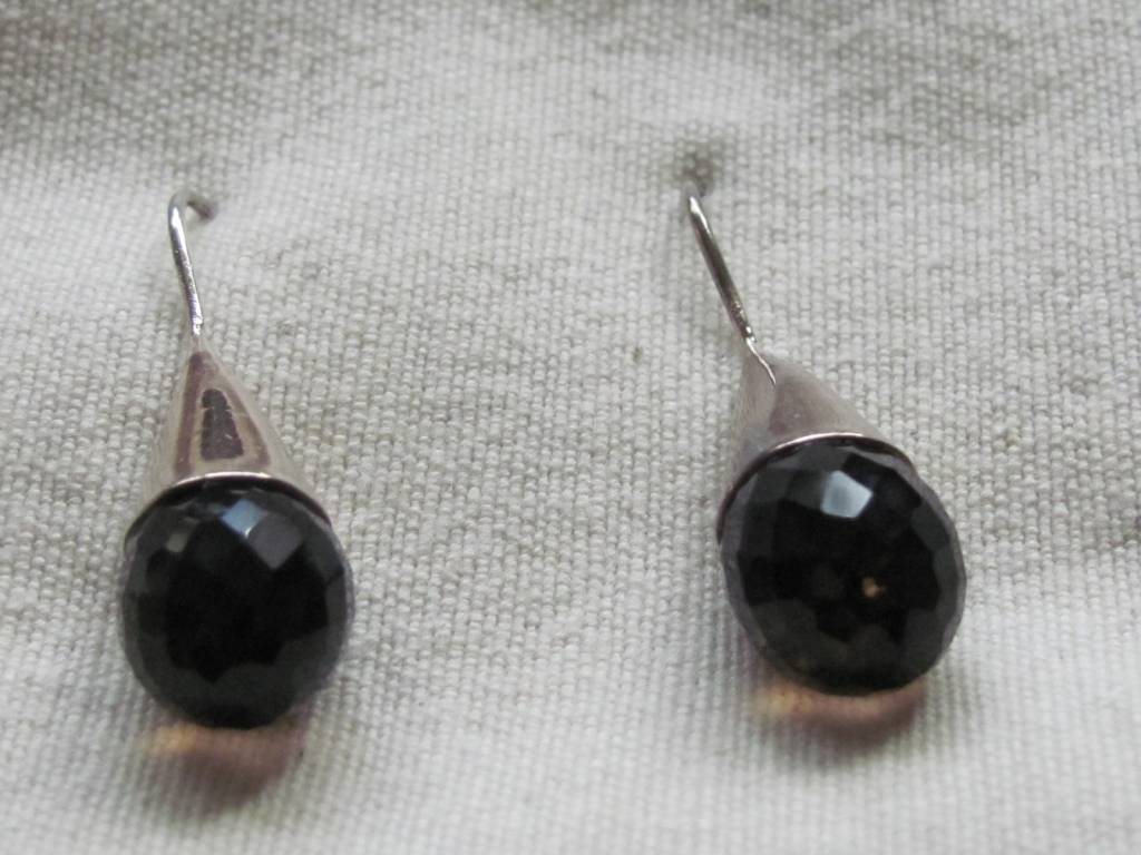 Earring silver smokey quarts