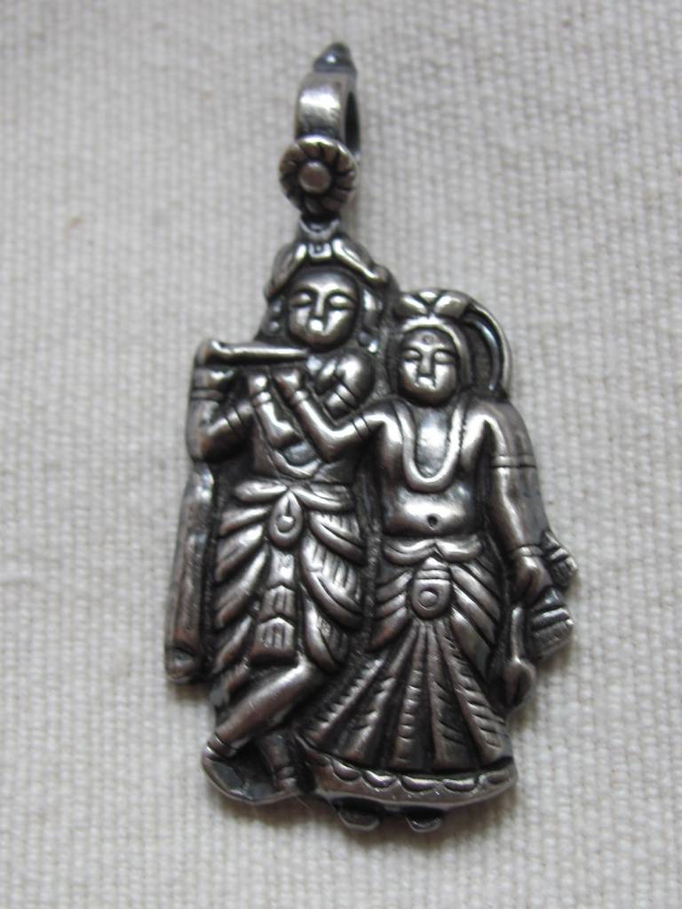 Pendant silver Radha Krishna